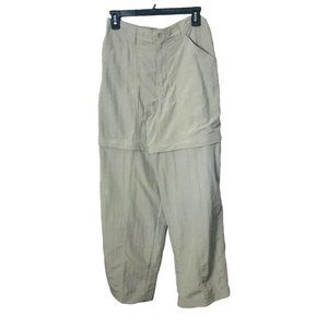 Alpine Design Hiking Women Sz Medium Pants Convert to Shorts Tan 100% Nylon